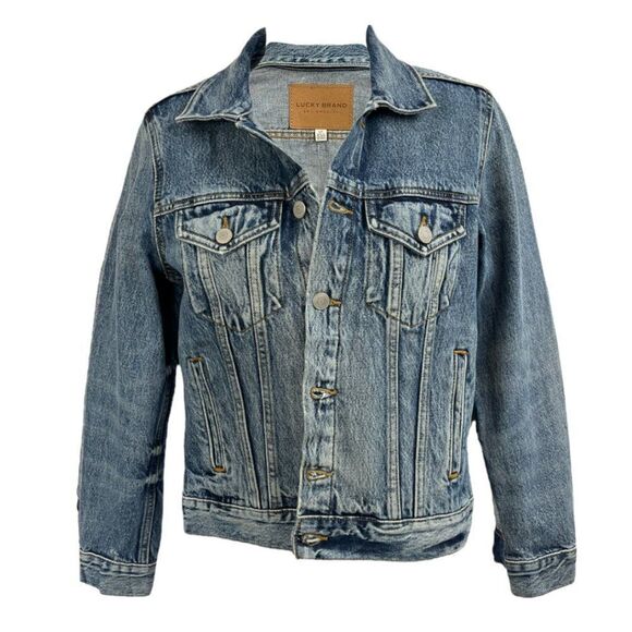 Lucky Brand Tomboy Trucker Blue Jean Babe Denim Jacket Size Small NWT - Picture 2 of 9